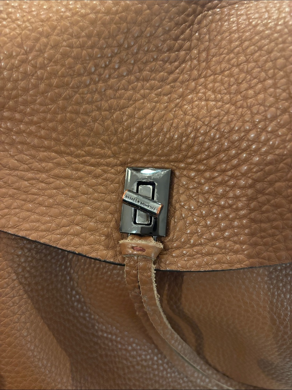 Brown Pebbled Leather Backpack Purse - Picture 6 of 7